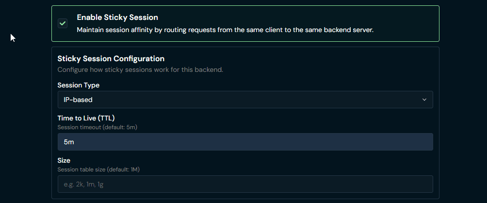 Load Balancer Create Backend