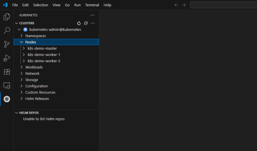 Kubernetes Extension - Clusters View