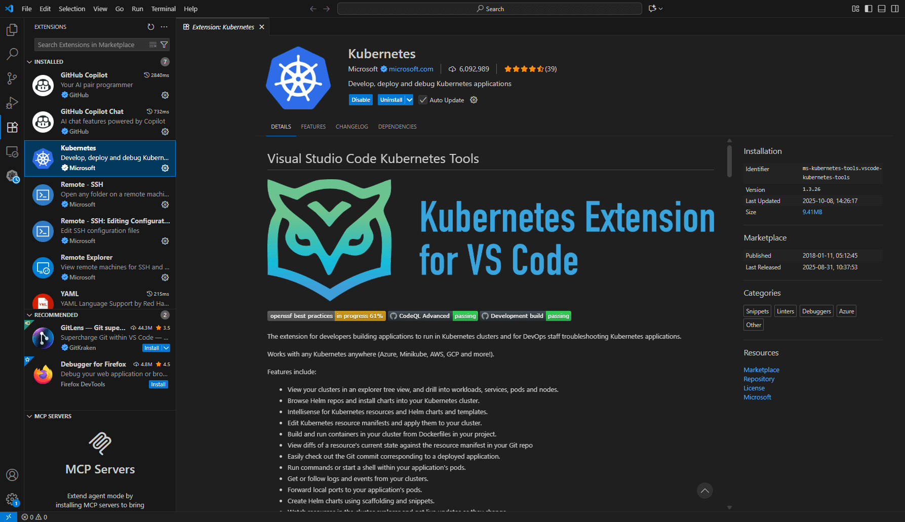 Kubernetes Extension