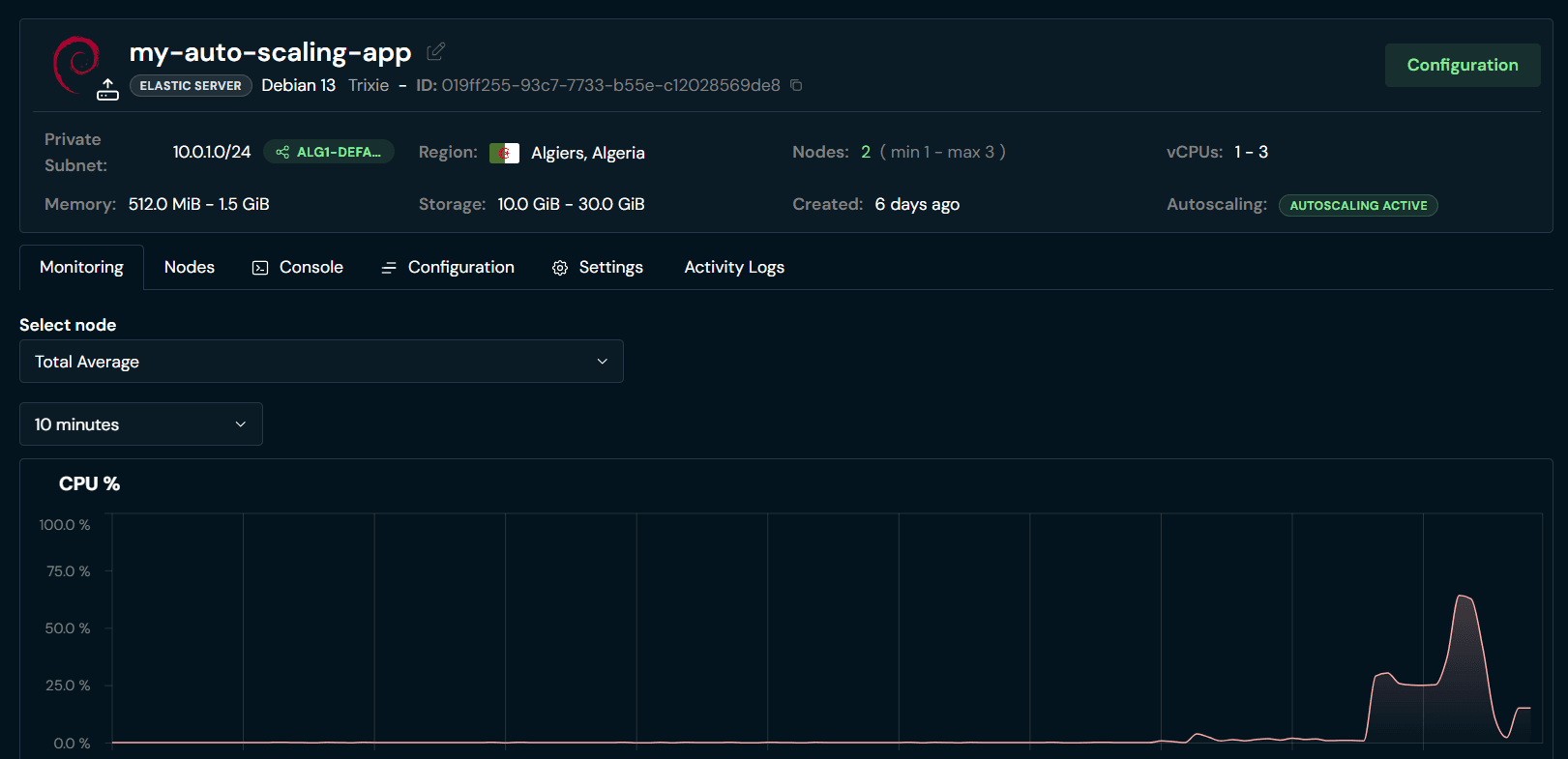 Elastic Server detail